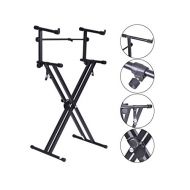 Unbrand Pro Adjustable 2-Tier X Style Dual Keyboard Stand Electronic Piano Double New US Ship