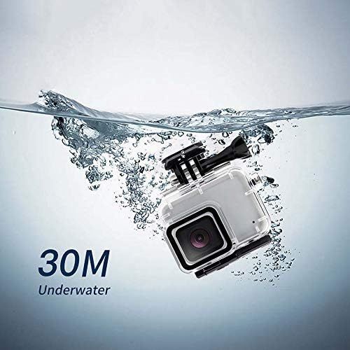  Unbrand Shoot New Hero7 30m Waterproof Case Housing for Gopro Hero 7 Silver & White Underwater Protection Shell Box Go Pro Accessories