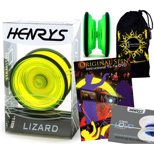  No data HENRYS LIZARD Beginner YoYo set - Pro Yo Yo + 75 Yo-Yo Tricks DVD + Bag