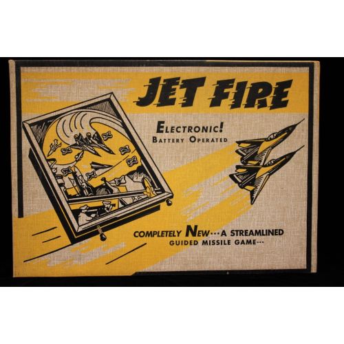  Unbranded Jet Fire Electric Pinball Machine Near Mint 1 950s Glass & wood frame 13 x 17