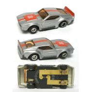 Unbranded 1970s Foreign RARE Mustang MACH ONE HO Slot Car Silver & Orange! GreatLooking!
