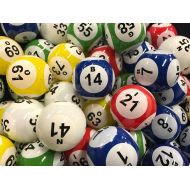 Unbranded Bingo Balls - Top Quality Clear Coated 38MM 5 Solid Color 6 Number (GM-61-71Q6N)
