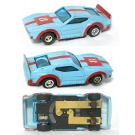 Unbranded 1970s Foreign RARE Mustang MACH ONE HO Slot Car Baby Blue &Orange! GreatLooking!