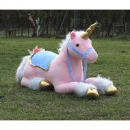 Unbranded Soft Giant Plush Jumbo Large pink Unicorn Toy Stuffed Animal Doll 33.5"  85 cm