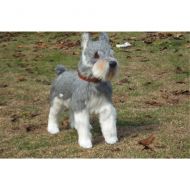 Unbranded Realistic Gray Schnauzer Plush Toys for Children Simulated Dogs Animals Doll