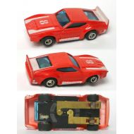 Unbranded 1970s Foreign RARE Mustang MACH ONE HO Slot Car Orange & White! Great Looking!