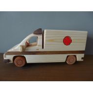 Unbranded Ambulance high quality wooden toy, vintage style, handmade, handcrafted
