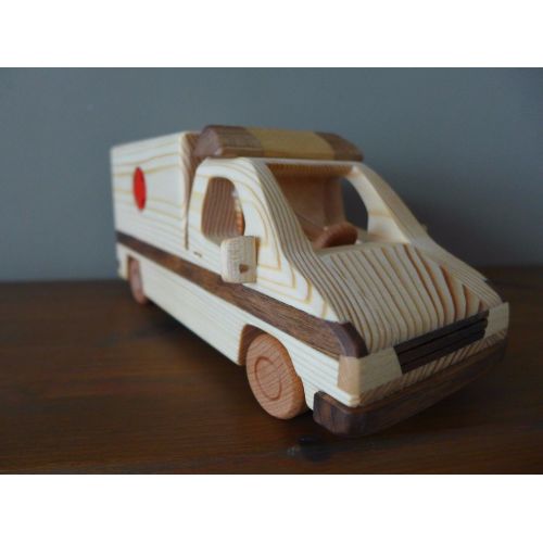  Unbranded Ambulance high quality wooden toy, vintage style, handmade, handcrafted