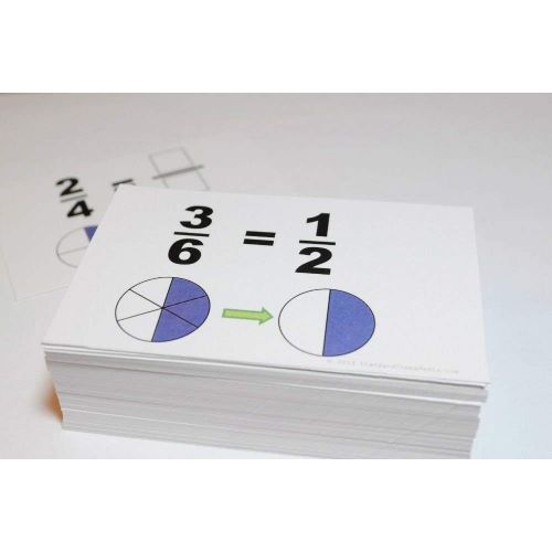  Unbranded New Beginning Graphical Fractions Simplification Math Flash Cards- W/ Pie Charts Best Buy