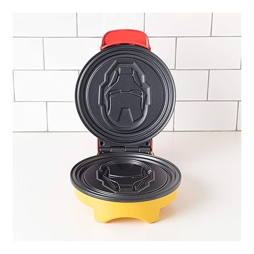  Uncanny Brands Marvel Iron Man Waffle Maker -Shellhead's Helmet on Your Waffles- Waffle Iron