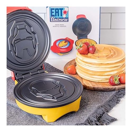  Uncanny Brands Marvel Iron Man Waffle Maker -Shellhead's Helmet on Your Waffles- Waffle Iron