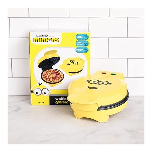  Uncanny Brands Minions Kevin Waffle Maker- Iconic Minion on Your Waffles - Waffle Iron