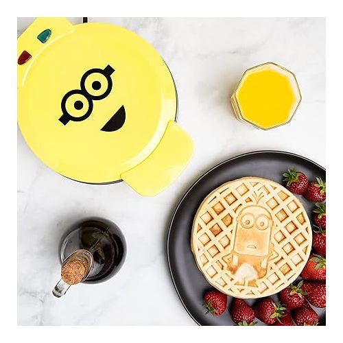  Uncanny Brands Minions Kevin Waffle Maker- Iconic Minion on Your Waffles - Waffle Iron