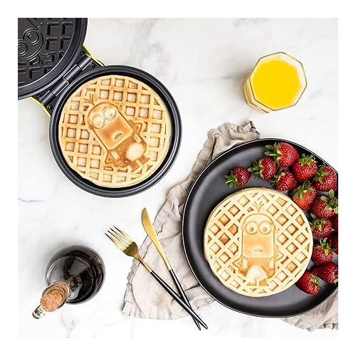  Uncanny Brands Minions Kevin Waffle Maker- Iconic Minion on Your Waffles - Waffle Iron