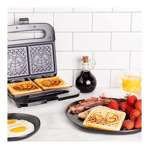  Uncanny Brands Spider-Man Waffle Maker - Chibi Spidey Waffles - Marvel Kitchen Appliance