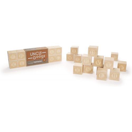  [아마존베스트]Uncle Goose Uppercase Alphablank Blocks - Made in USA