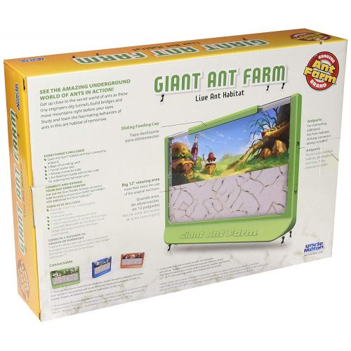  Uncle Milton Giant Ant Farm - Large Viewing Area - Care for Live Ants - Nature Learning Toy