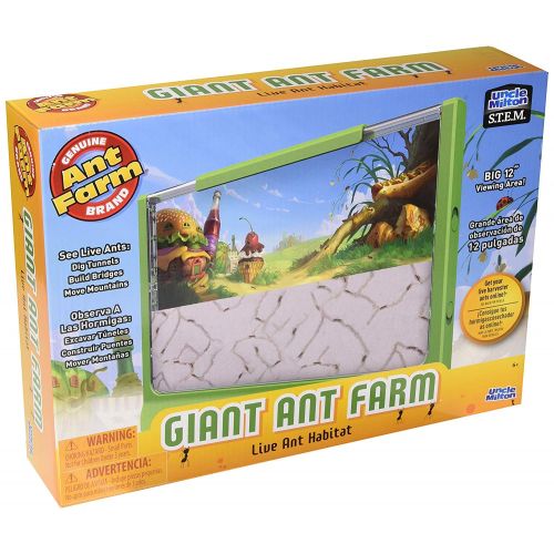  Uncle Milton Giant Ant Farm - Large Viewing Area - Care for Live Ants - Nature Learning Toy