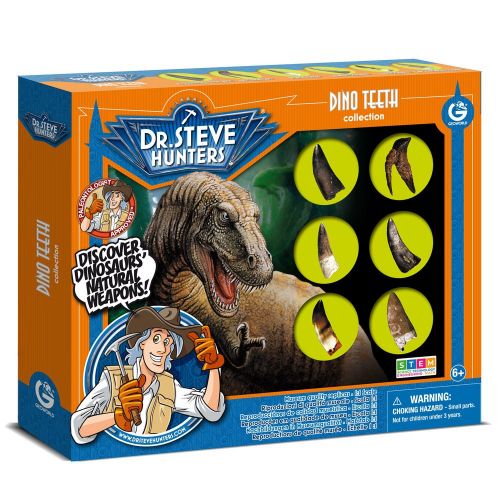  Uncle Milton 6 Piece Dr. Steve Hunters Dino Teeth Replica Collection Scientific Educational Toy