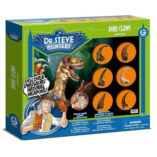  Uncle Milton Dr. Steve Hunters - Dino Claws Replica Collection 6 Piece Scientific Educational Toy