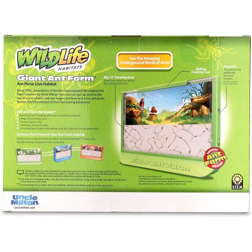  [아마존베스트]Uncle Milton Giant Ant Farm - Large Viewing Area - Care for Live Ants - Nature Learning Toy - Science DIY Toy Kit - Great Gift for Boys & Girls