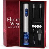 Electric Wine Opener Set with Charger and Batteries- Holiday Gift Set - Christmas Gift Idea Holiday Kit with Batteries and Foil Cutter Uncle Viner G105