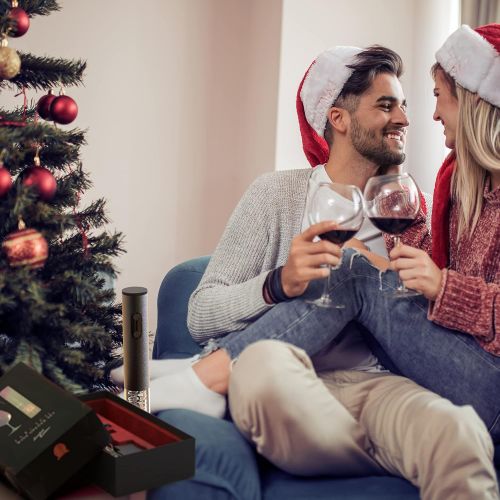  [아마존베스트]Uncle Viner Electric Wine Opener with Charger and Batteries Wine Lover Gift Set - Christmas Kit with Batteries and Foil Cutter G103