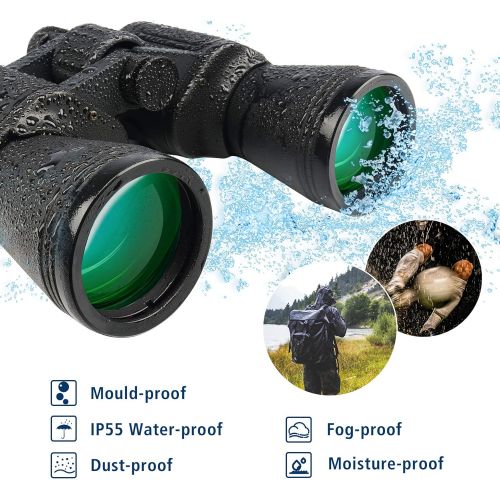  [아마존베스트]UncleHu 20x50 Hochleistungs-Fernglas fuer Erwachsene mit wenig Licht Nachtsicht, kompaktes wasserdichtes Fernglas fuer Vogelbeobachtung, Jagd, Reisen, Fussballspiele, Stargazing mit