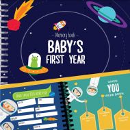 Unconditional Rosie Astronaut Babys First Year Memory Book - 12 Stickers Included - First Year Photo Album with Stickers and Frames to add Your Pictures in a Gorgeous Way - Outer Space Edition. Great