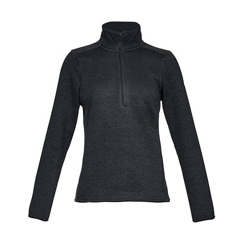 언더아머 Under Armour Women's Wintersweet 2.0 1/4 Zip T-Shirt , Black (001)/Charcoal , Large