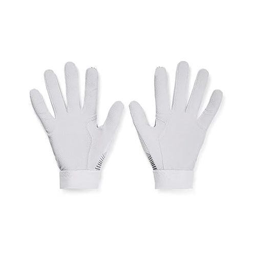 언더아머 Under Armour Boys Clean Up 21 Gloves , White (100)/Steel , Youth Small