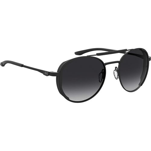 언더아머 Under Armour UA 0008/G/S Oval Sunglasses, Matte Black/Polarized Gray, 55mm, 19mm