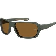 Under Armour Men's UA Recon Polarized Square Sunglasses, Matte Green, 64mm, 15mm