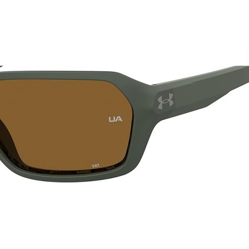 언더아머 Under Armour Men's UA Recon Polarized Square Sunglasses, Matte Green, 64mm, 15mm