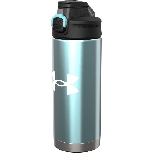 언더아머 Under Armour 16oz Protege Water Bottle, Stainless Steel, Vacuum Insulated, Leak Resistant Lid, Self Draining Cap, For Kids & Adults, All Sports, Gym, Camping, Fits Bike Holder