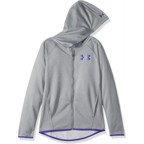 언더아머 Under Armour Girls Armourfleece Full Zip, Steel Light Heather (035), Youth X-Small