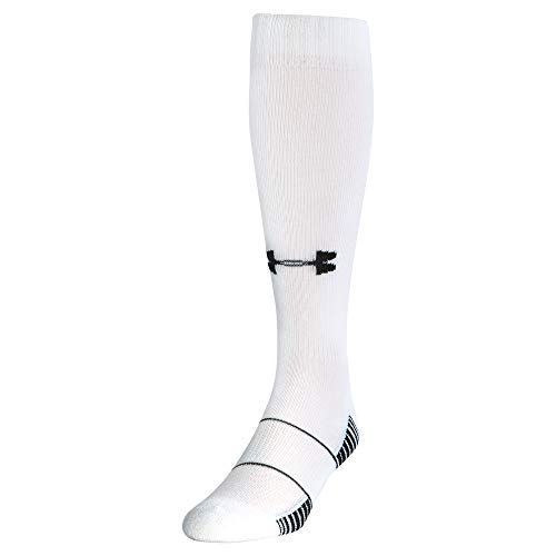 언더아머 Under Armour Adult Team Over-The-Calf Socks, 1-Pair , White/Black , X-Large