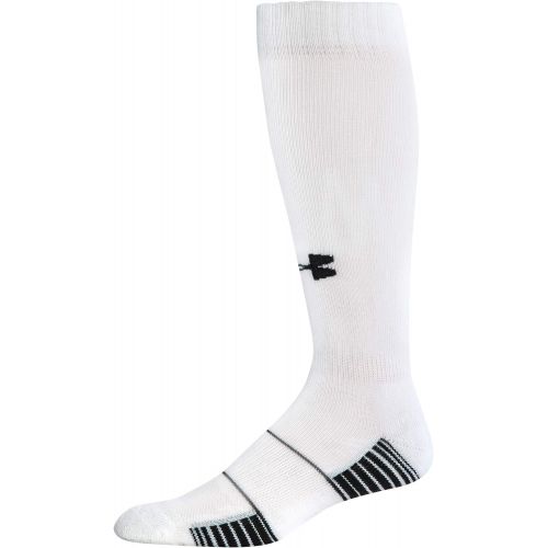 언더아머 Under Armour Adult Team Over-The-Calf Socks, 1-Pair , White/Black , X-Large