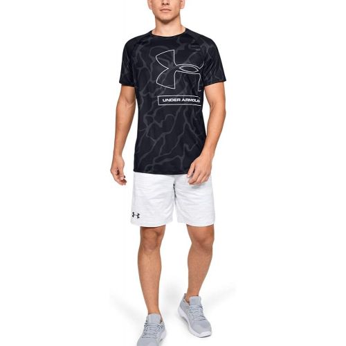 언더아머 Under Armour Mens Mk1 Tonal Print Short Sleeve Training Workout Shirt