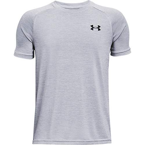 언더아머 Under Armour Boys Tech 2.0 Short-Sleeve T-Shirt , Mod Gray (011)/Black , Youth Large