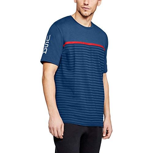 언더아머 Under Armour Mens Usa Stripes Short Sleeve Top