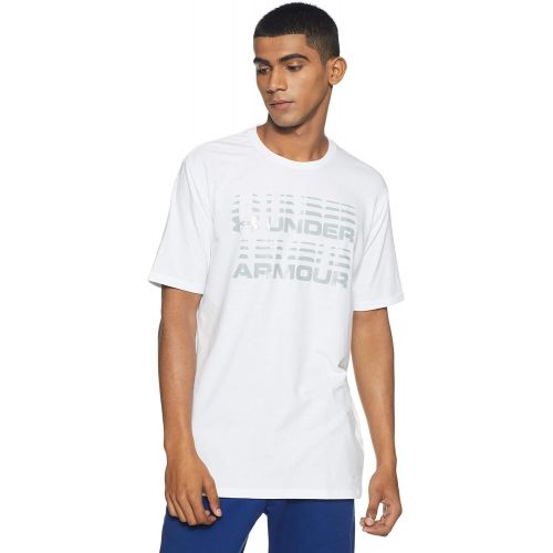 언더아머 Under Armour Mens Wordmark Glitch Short Sleeve Short Sleeve