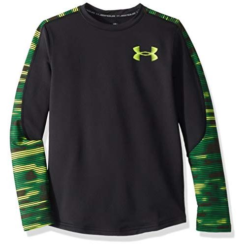 언더아머 Under Armour Boys Armour ColdGear Printed Crew Long Sleeve