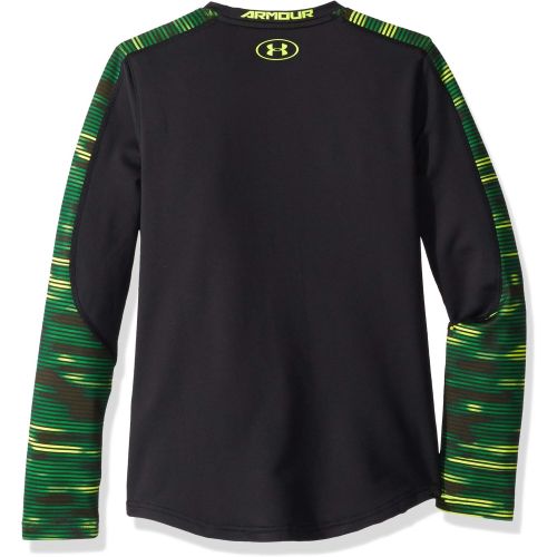 언더아머 Under Armour Boys Armour ColdGear Printed Crew Long Sleeve