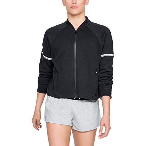 언더아머 Under Armour Under Armour Womens Unstoppable Double Knit Bomber Zip Up Sweatshirt