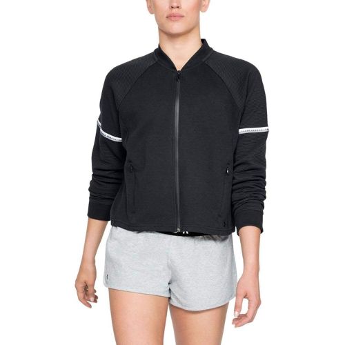 언더아머 Under Armour Under Armour Womens Unstoppable Double Knit Bomber Zip Up Sweatshirt