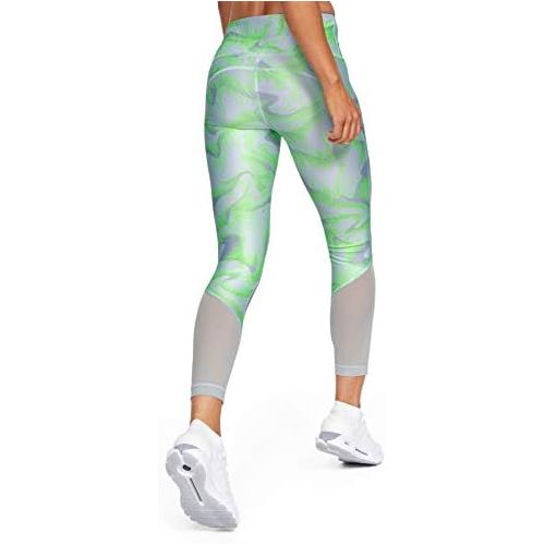 언더아머 Under Armour Womens HeatGear Armour Mesh Ankle Crop Print Capri Leggings