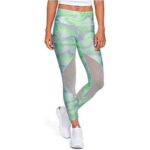 언더아머 Under Armour Womens HeatGear Armour Mesh Ankle Crop Print Capri Leggings