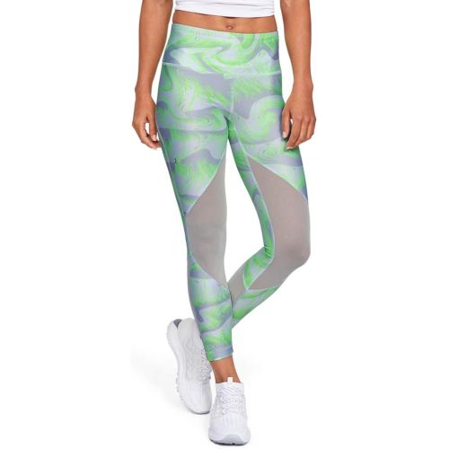 언더아머 Under Armour Womens HeatGear Armour Mesh Ankle Crop Print Capri Leggings