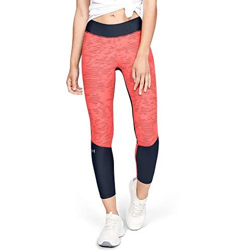 언더아머 Under Armour Womens HeatGear Armour Jacquard Ankle Crop Capri Leggings